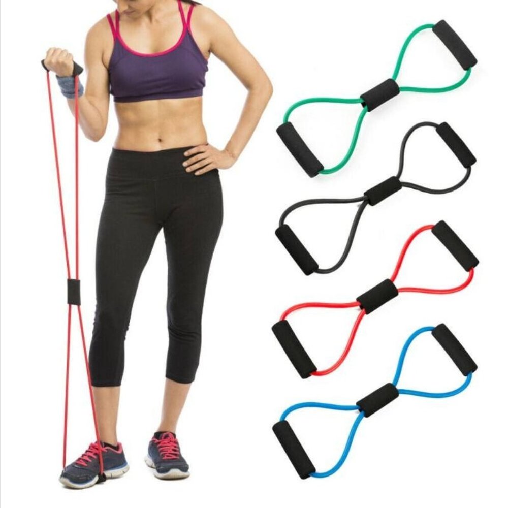 Yoga Fitness Resistance 8 Word Chest Expander Rope Workout Muscle Fitness Elasti